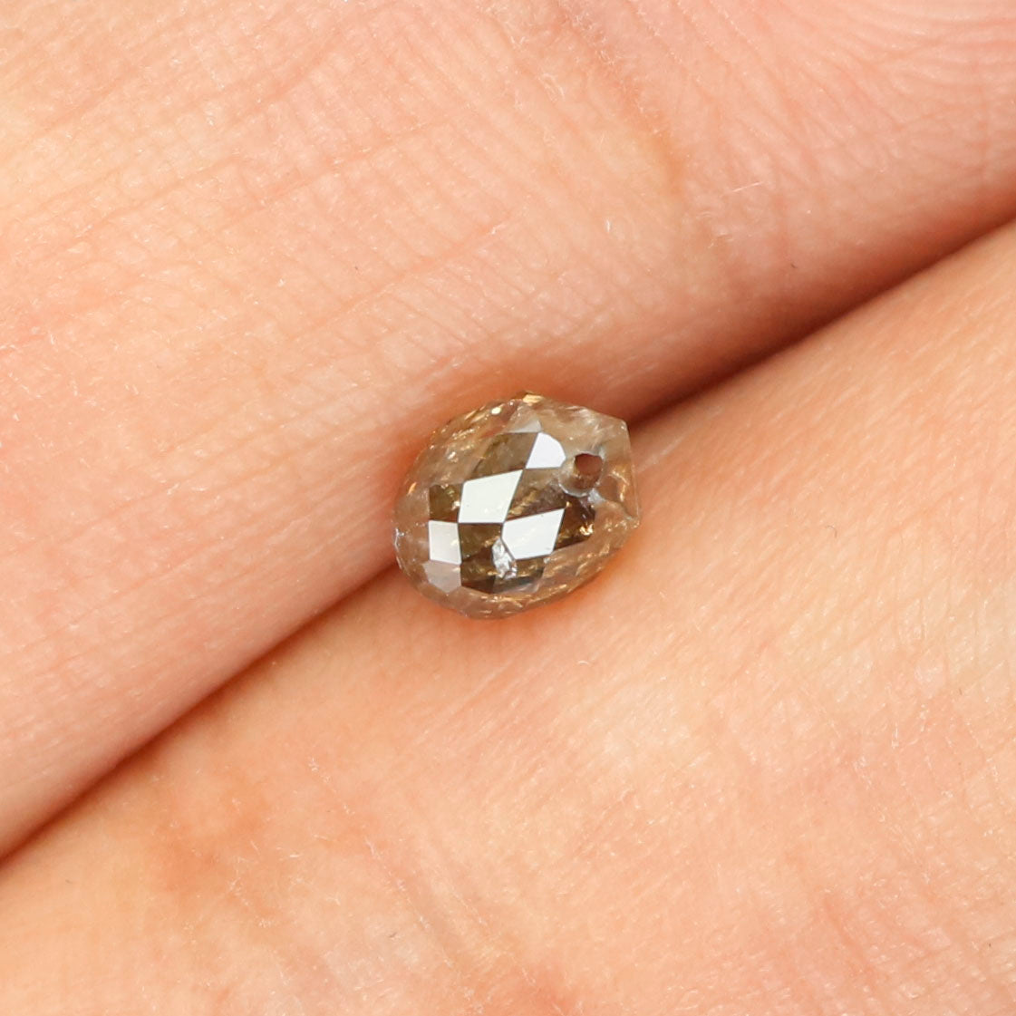 0.58 Ct Natural Loose Briolette Shape Diamond Brown Color Drop Diamond 4.70 MM Natural Loose Brown Color Briolette Rose Cut Diamond LQ9827