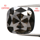 IGI CERTIFIED 1.54 Ct Natural Loose Diamond Square Cushion Modified Brilliant Black Color 7.16 MM KDL9398