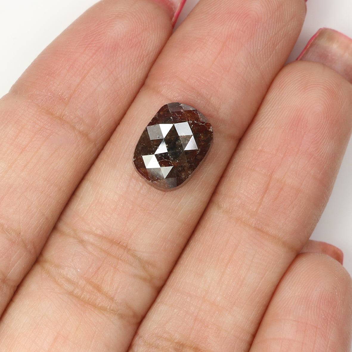 Natural Loose Oval Brown Color Diamond 4.31 CT 10.60 MM Oval Shape Rose Cut Diamond L1563