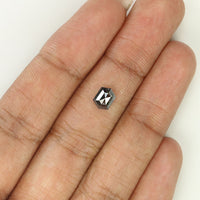 Natural Loose Hexagon Salt And Pepper Diamond Black Grey Color 0.72 CT 6.20 MM Hexagon Shape Rose Cut Diamond KDL1236
