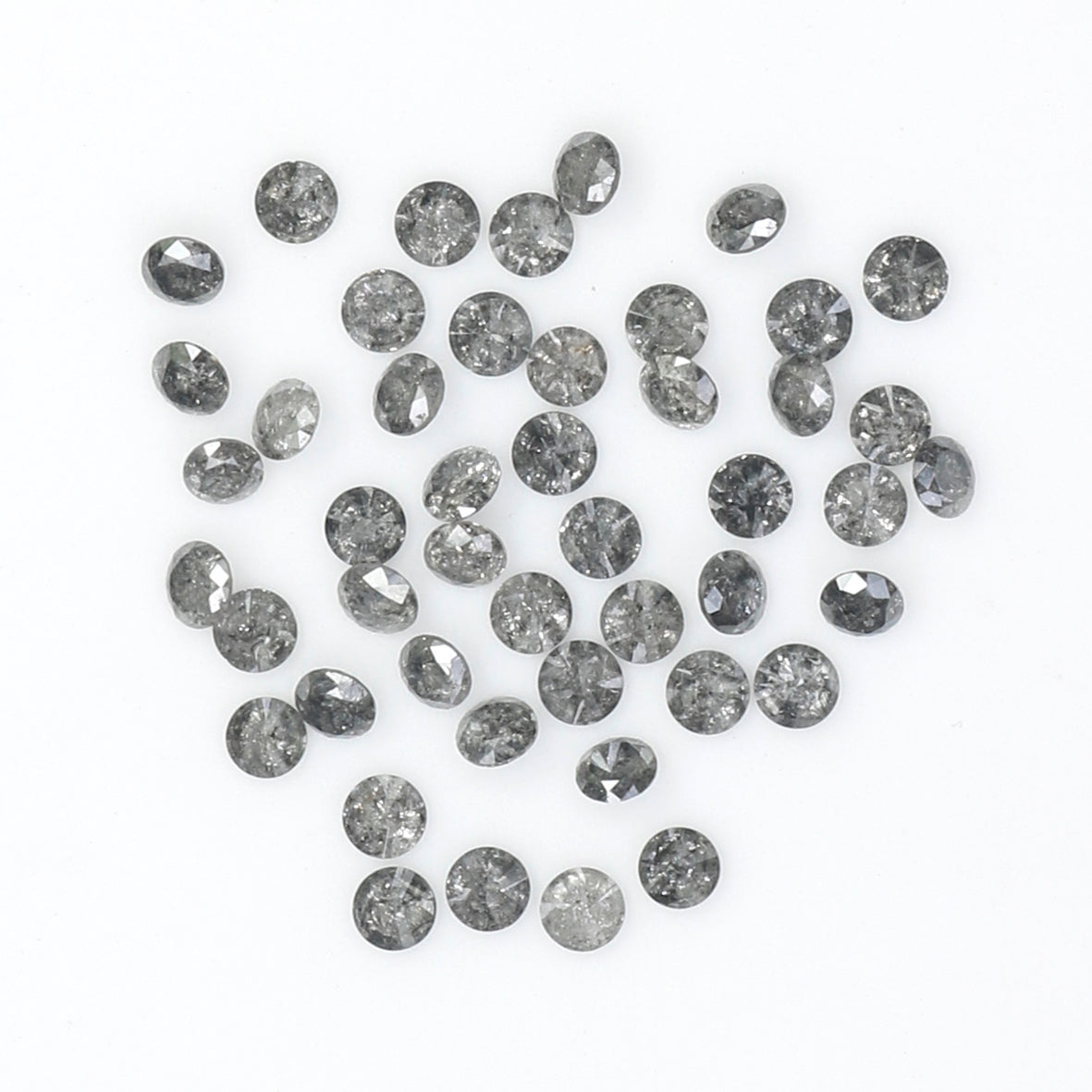 1.31 Ct Natural Loose Diamond, Round Brilliant Cut, Salt Pepper Diamond, Black Diamond, Gray Diamond, Round Cut Diamond, Real Diamond L088