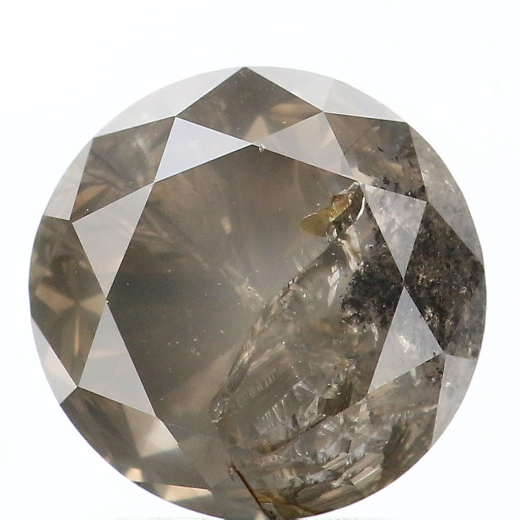 2.84 Ct Natural Loose Diamond Round Black Brown Color I3 Clarity 8.15 MM KDL8876