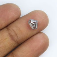 1.29 Ct Natural Loose Diamond Shield Gray Salt And Pepper Color I3 Clarity 6.00 MM KDK2172