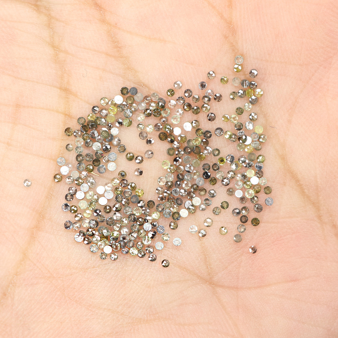 1.50 Ct Natural Loose Round Rose Cut Diamond Salt And Pepper Round Shape Diamond 1.00 MM Natural Black Grey Round Rose Cut Diamond LQ1809
