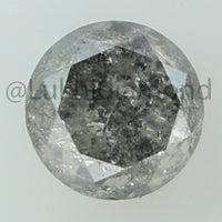 0.62 Ct Natural Loose Diamond Round Black Grey Salt And Pepper Color I3 Clarity 4.80 MM KDL8460