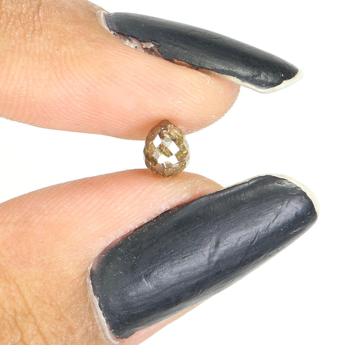 0.76 Ct Natural Loose Briolette Shape Diamond Brown Color Drop Cut Diamond 5.20 MM Natural Loose Yellow Color Briolette Cut Diamond LQ9839