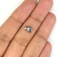 Natural Loose Shield Salt And Pepper Diamond Black Grey Color 1.13 CT 5.70 MM Shield Shape Rose Cut Diamond KDL1410