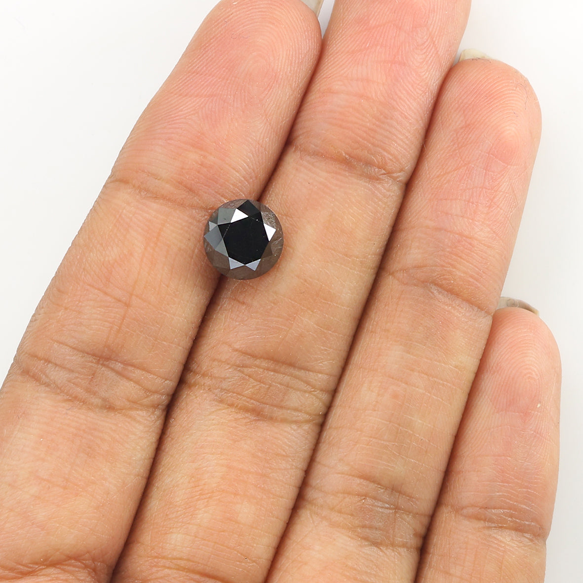 Natural Loose Round Shape Black Color Diamond 2.90 CT 7.80 MM Round Brilliant Cut Diamond L1854