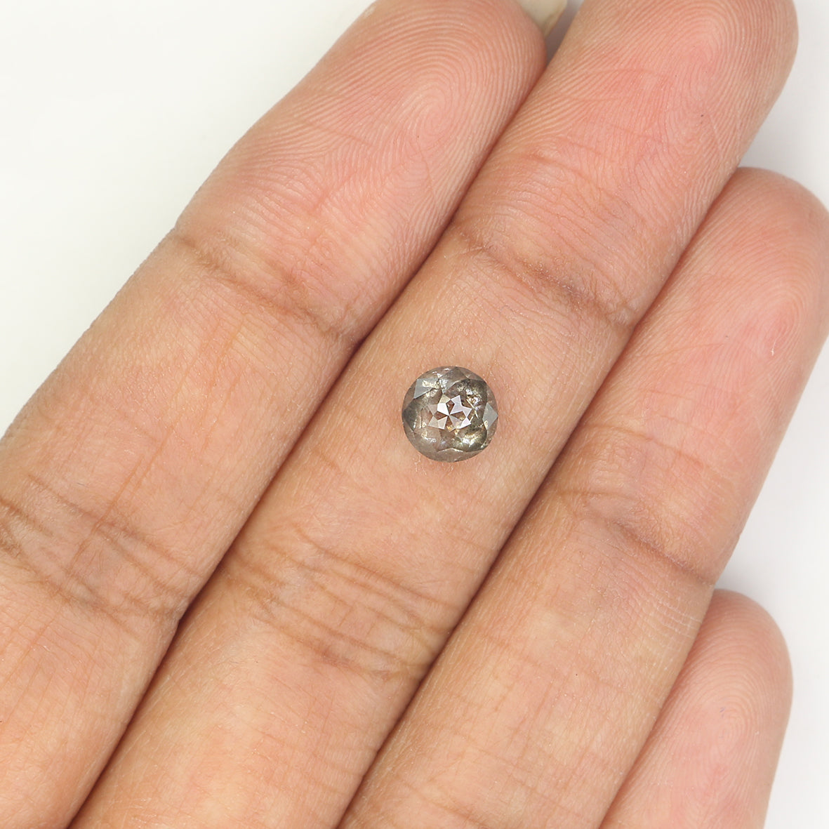 0.87 CT Natural Loose Round Rose Cut Diamond Salt And Pepper Round Shape Diamond 5.80 MM Natural Black Grey Round Rose Cut Diamond LQ1197