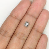 Natural Loose Emerald Salt And Pepper Diamond Black Grey Color 0.89 CT 5.50 MM Emerald Shape Rose Cut Diamond L1220