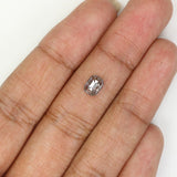 Natural Loose Emerald Salt And Pepper Diamond Black Grey Color 0.75 CT 5.95 MM Emerald Shape Rose Cut Diamond KDL1100