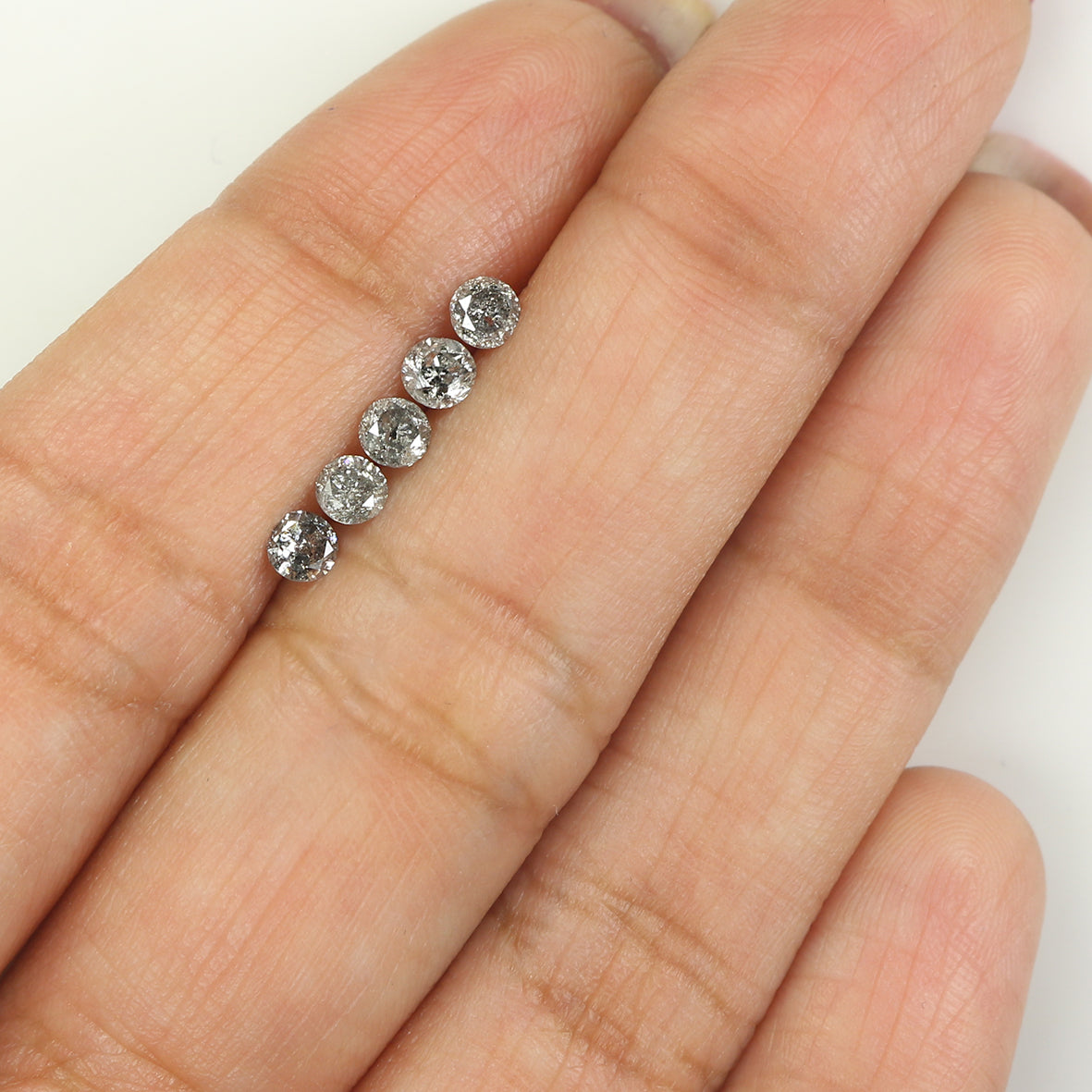 Natural Loose Round Salt And Pepper Diamond Black Grey Color 0.73 CT 3.25 MM Round Brilliant Cut Diamond KDL1392