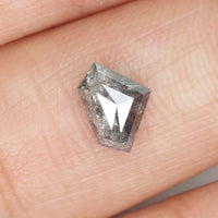 0.75 Ct Natural Loose Diamond, Salt And Pepper Diamond, Shield Cut Diamond, Black Gray Color Diamond, Rose Cut Real Rustic Diamond KDL9852