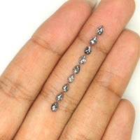 Natural Loose Pear Salt And Pepper Diamond Black Grey Color 1.13 CT 3.60 MM Pear Shape Rose Cut Diamond KDL1284