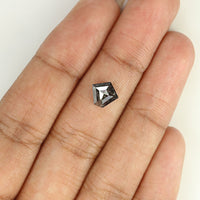 Natural Loose Pentagon Salt And Pepper Diamond Black Grey Color 0.98 CT 7.00 MM Pentagon Rose Cut Diamond KDL1222