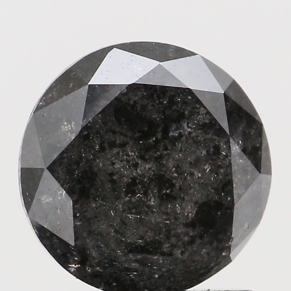 1.47 CT Natural Loose Round Shape Diamond Black Grey Color Round Cut Diamond 6.80 MM Salt And Pepper Round Brilliant Cut Diamond QL8450