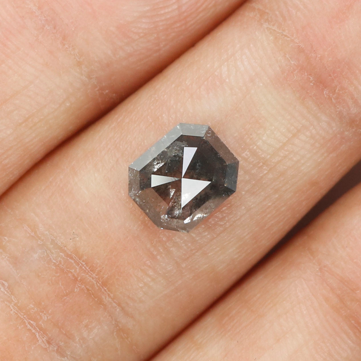1.70 CT Natural Loose Emerald Cut Diamond Salt And Pepper Emerald Diamond 7.20 MM Natural Loose Black Grey Color Emerald Cut Diamond QL187