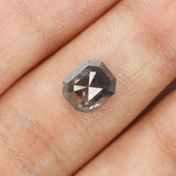 1.70 CT Natural Loose Diamond, Emerald Cut Diamond, Salt And Pepper Diamond, Black Diamond, Grey Diamond, Antique Rose Cut Diamond KDL187