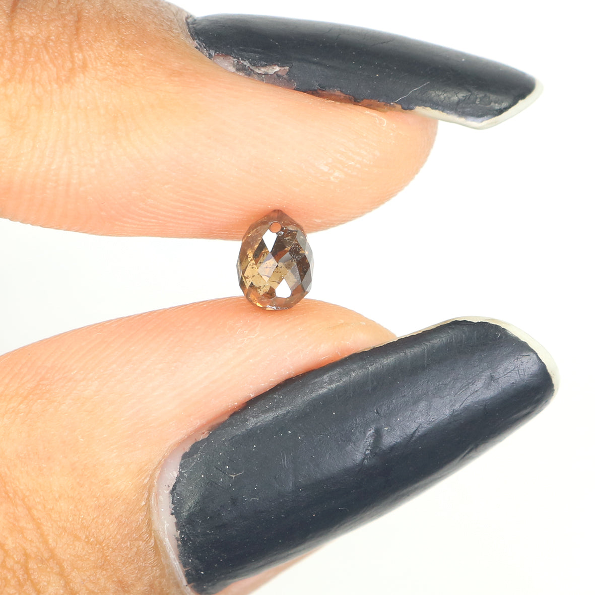 0.70 Ct Natural Loose Briolette Shape Diamond Brown Color Drop Diamond 5.25 MM Natural Loose Brown Color Briolette Rose Cut Diamond LQ9823
