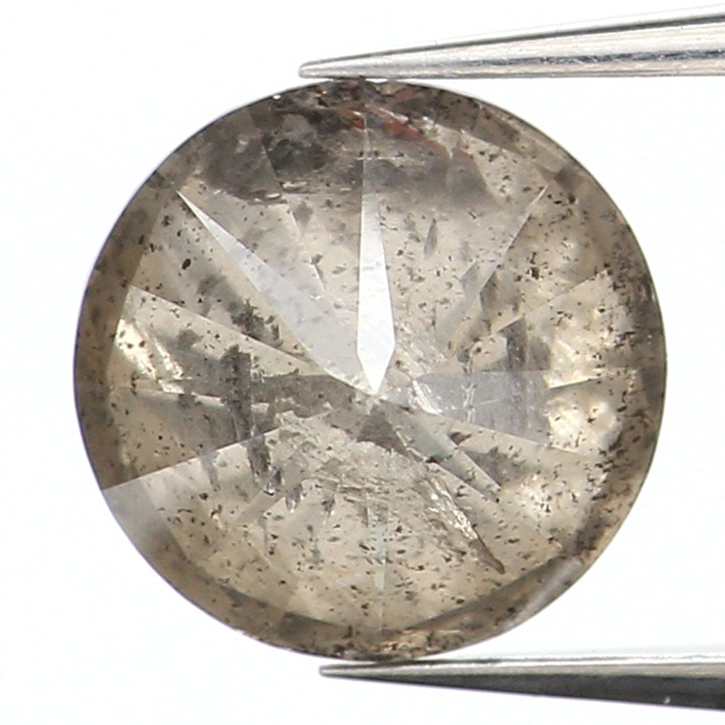 1.07 CT Natural Loose Round Shape Diamond Salt And Pepper Round Diamond 6.35 MM Natural Black Grey Color Round Brilliant Cut Diamond LQ9470