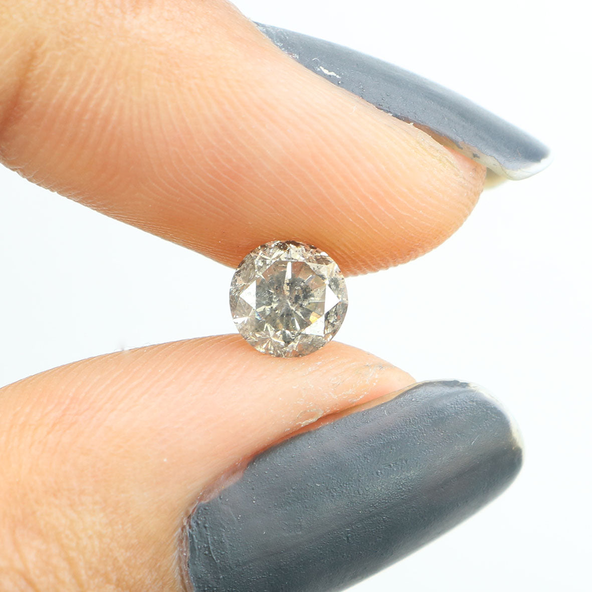 0.87 Ct Natural Loose Diamond Round Brown Salt And Pepper Color 5.76 MM L9364