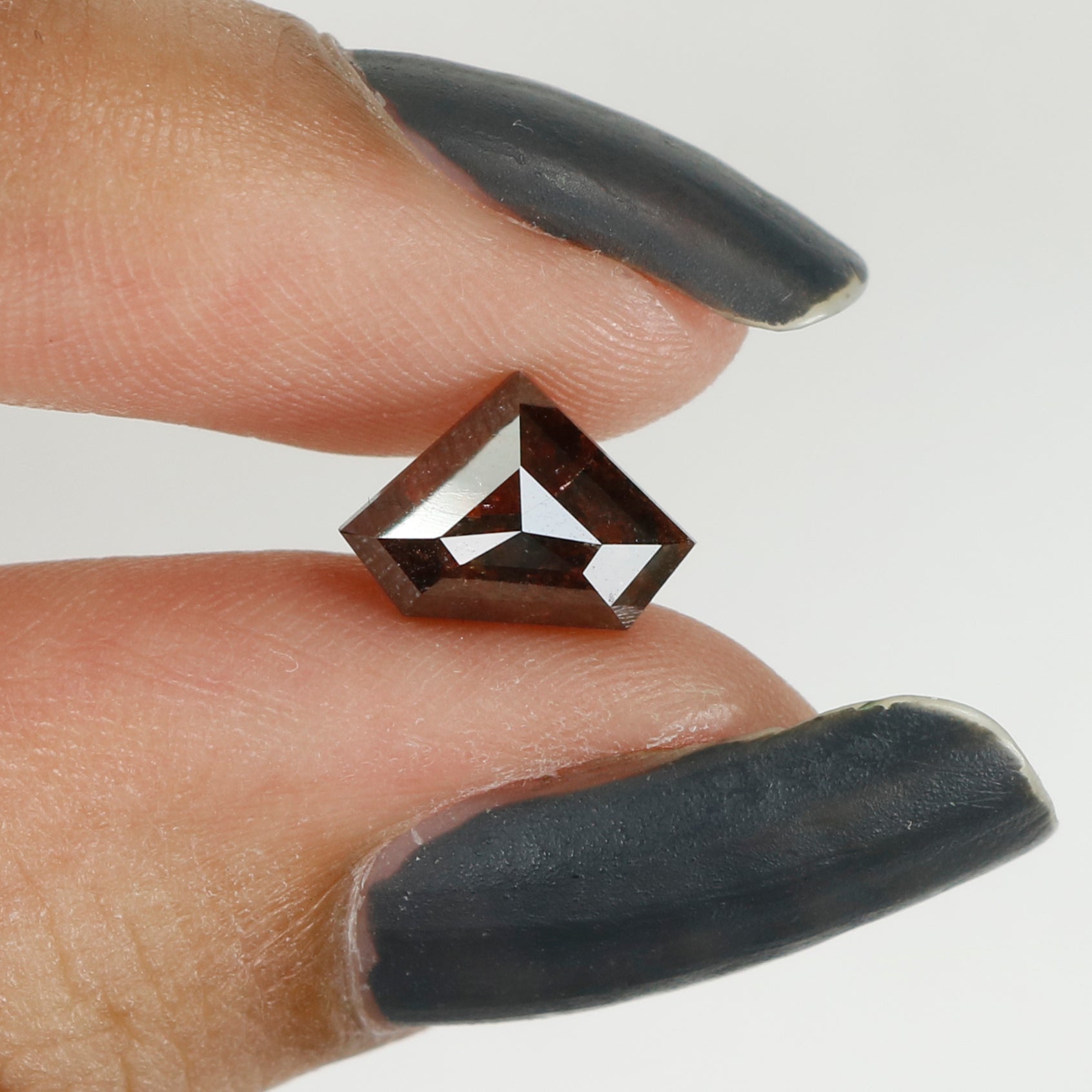 1.35 CT Natural Loose Shield Shape Diamond Brown Color Shield Cut Diamond 6.55 MM Natural Loose Brown Color Shield Rose Cut Diamond LQ9419