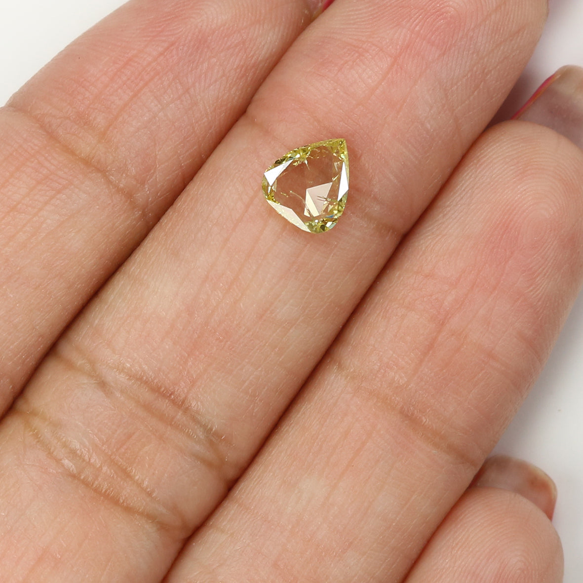0.47 CT Natural Loose Pear Shape Diamond Yellow Color Pear Shape Diamond 6.65 MM Natural Loose Yellow Diamond Pear Rose Cut Diamond LQ1616