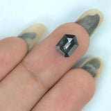 2.05 Ct Natural Loose Diamond Shield Black Grey Salt And Pepper Color I3 Clarity 8.50 MM KDL8057