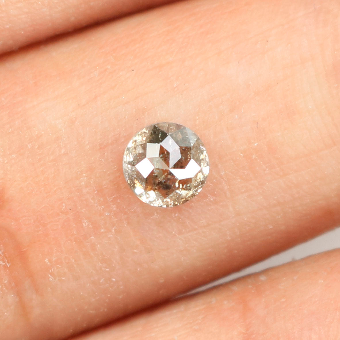 0.49 Ct Natural Loose Round Rose Cut Diamond Salt And Pepper Round Shape Diamond 4.50 MM Natural Black Grey Round Rose Cut Diamond LQ9813