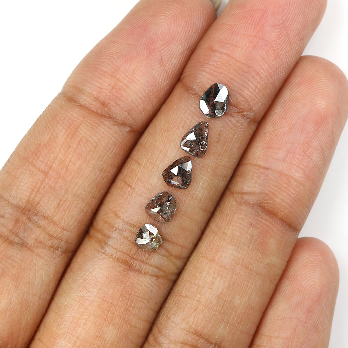 0.98 Ct Natural Loose Slice Shape Diamond Salt And Pepper Slice Cut Diamond 4.00 MM Natural Black Grey Diamond Irregular Cut Diamond LQ1508