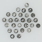 1.00 CT Natural Loose Diamond Round Rose Cut Salt And Pepper Black Gray Color I3 Clarity 2.00 MM Q200