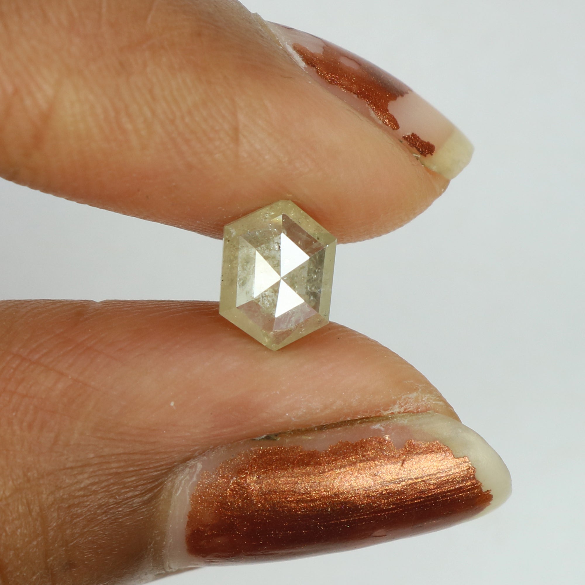 0.75 Ct Natural Loose Hexagon Shape Diamond Grey Hexagon Diamond 7.50 MM Natural Loose Grey Color Diamond Hexagon Rose Cut Diamond QK2097