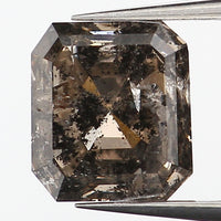0.87 Ct Natural Loose Diamond, Emerald Diamond, Salt And Pepper Diamond, Black Diamond, Grey Diamond, Antique Diamond, Rustic Diamond KDL9510