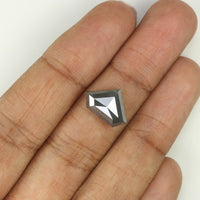 Natural Loose Shield Salt And Pepper Diamond Grey Color 3.67 CT 8.90 MM Shield Shape Rose Cut Diamond KDL982