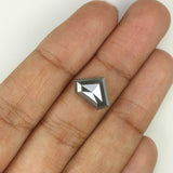 Natural Loose Shield Salt And Pepper Diamond Grey Color 3.67 CT 8.90 MM Shield Shape Rose Cut Diamond KDL982
