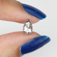 0.79 Ct Natural Loose Diamond, Salt And Pepper Diamond, Pear Cut Diamond, Black Grey Color Diamond, Rose Cut Real Rustic Diamond KDL9511