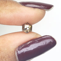 0.53 Ct Natural Loose Diamond, Hexagon Diamond, Salt and Pepper Diamond, Brown Diamond, Polished Diamond, Rose Cut Diamond L9661