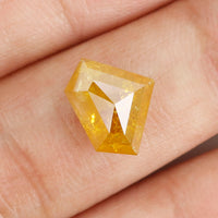 3.24 Ct Natural Loose Diamond, Shield Cut Diamond, Yellow Color Diamond, Rose Cut Diamond, Real Rustic Diamond, Antique Diamond KDL9780