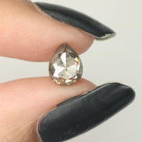 1.21 Ct Natural Loose Diamond Pear Black Grey Salt And Pepper Color 7.52 MM KDL9349