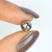 1.60 CT Natural Loose Diamond Round Rose Cut Brown Salt And Pepper Color 7.05 MM KDL9058