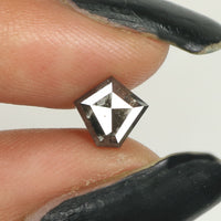0.97 CT Natural Loose Diamond Pentagon Black Grey Salt And Pepper Color 6.85 MM KDL9320