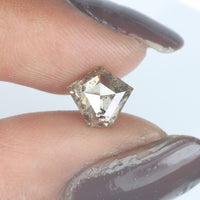 1.12 CT Natural Loose Diamond, Pentagon Cut Diamond, Salt And Pepper Diamond, Black Gray Diamond, Pentagon Shape, Rose Cut Diamond KDL9089