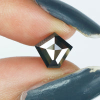 IGI CERTIFIED 1.74 Ct Natural Loose Diamond Pentagon Modified Brilliant Cut Black Color 8.05 MM KDL9381