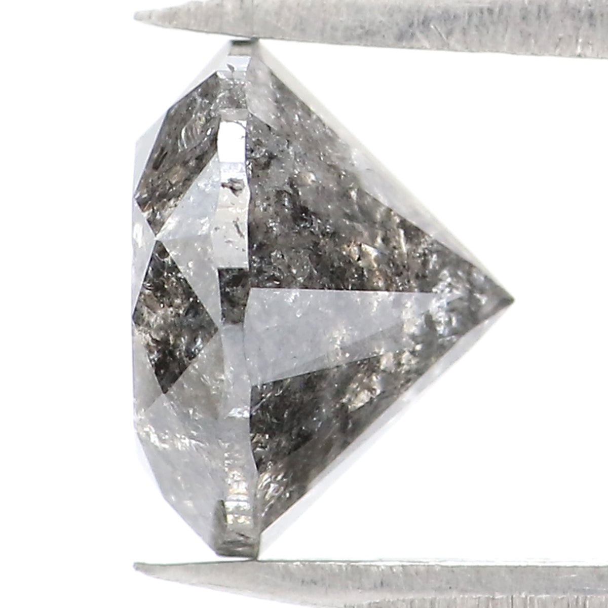 1.96 CT Natural Loose Round Shape Diamond Black Grey Color Round Shape Diamond 7.50 MM Salt And Pepper Round Brilliant Cut Diamond QL8077