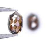 Natural Loose briolette Brown Color Diamond 0.89 CT 4.55 MM Drop Shape Rose Cut Diamond KDL9910