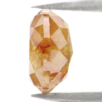 Natural Loose Oval Yellow Brown Color Diamond 1.98 CT 7.87 MM Oval Shape Rose Cut Diamond L2695