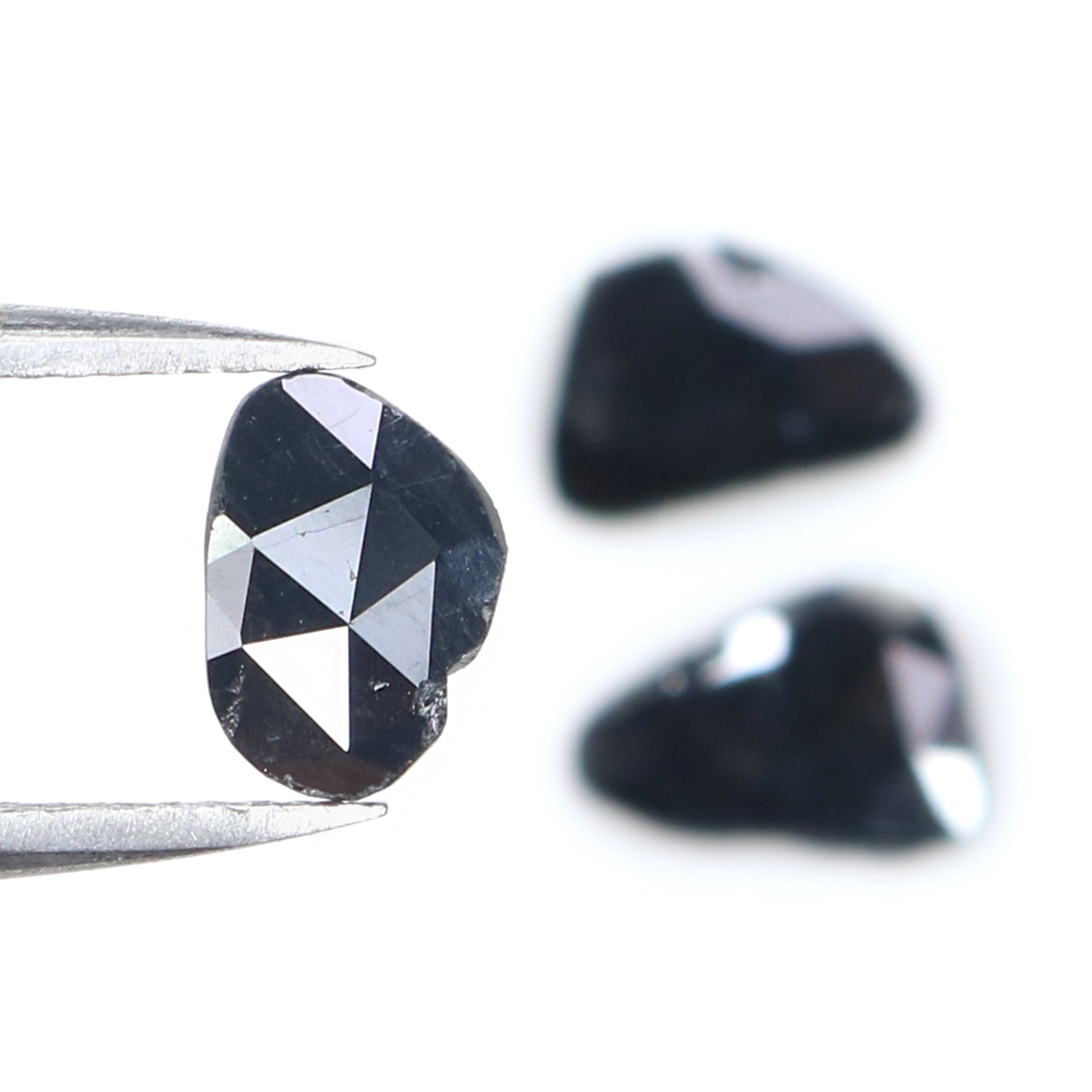 1.27 CT Natural Loose Slice Shape Diamond Black Color Slice Cut Diamond 8.10 MM Natural Loose Black Color Slice Rose Cut Diamond KQ2600