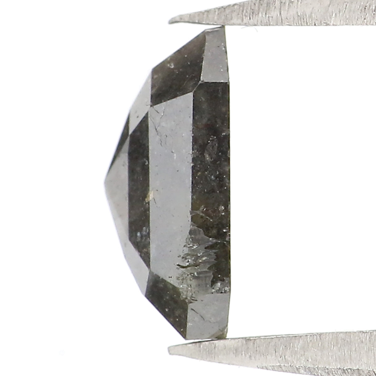 1.36 CT Natural Loose Emerald Shape Diamond Salt And Pepper Emerald Cut Diamond 7.95 MM Natural Black Grey Emerald Rose Cut Diamond KQ2634