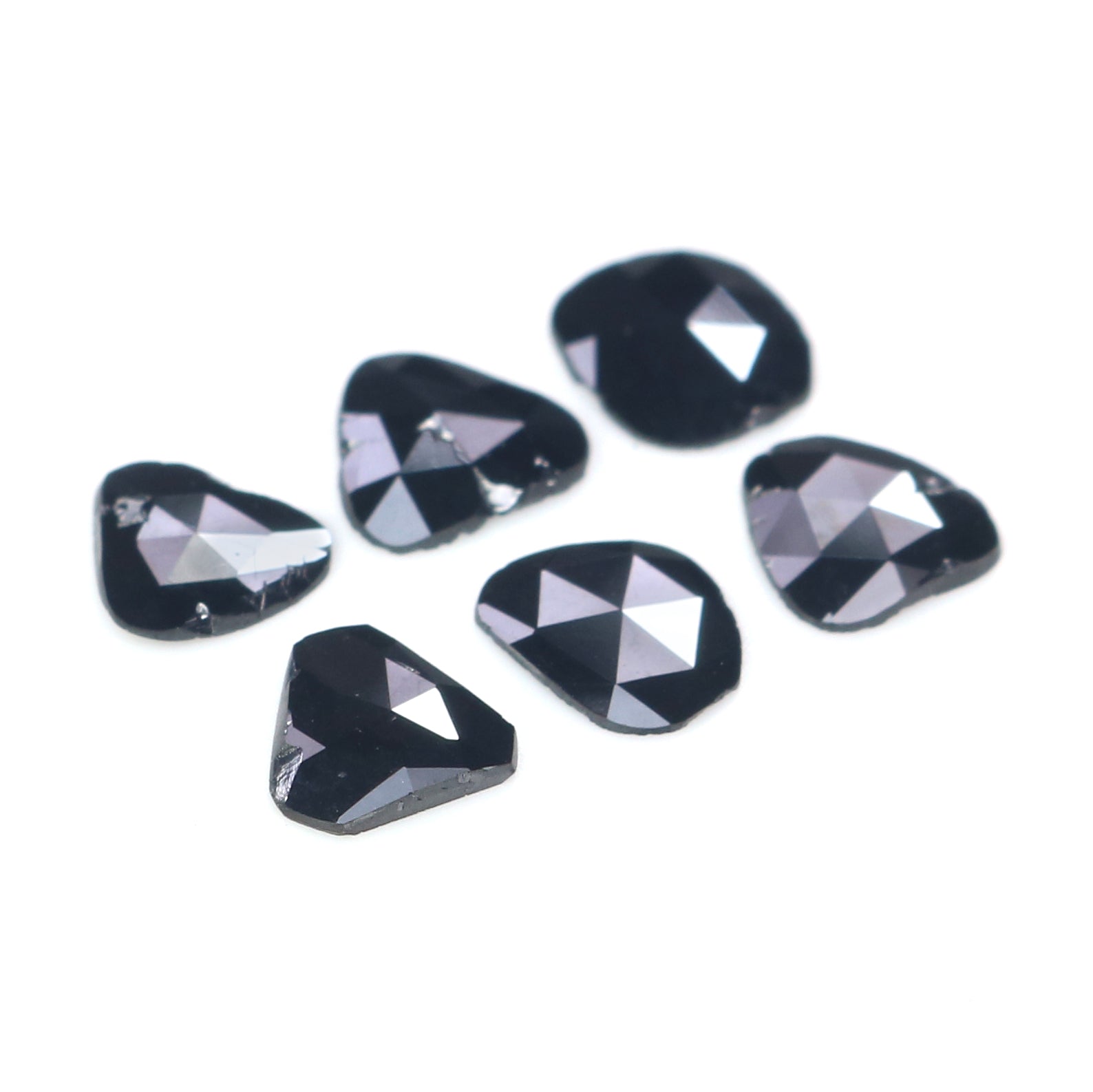 1.30 CT Natural Loose Slice Shape Diamond Black Color Slice Cut Diamond 5.60 MM Natural Loose Black Color Slice Rose Cut Diamond LQ2703