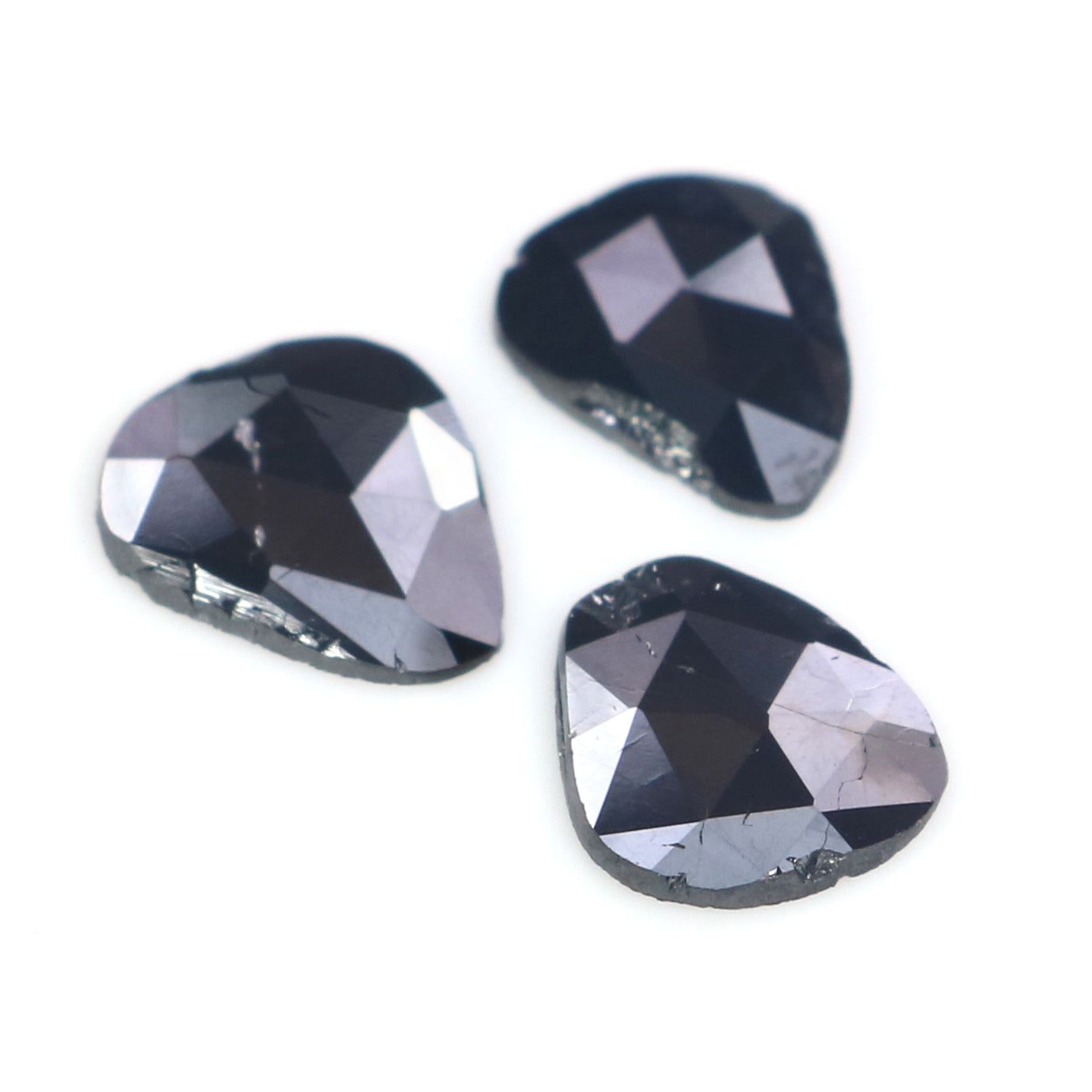 0.97 CT Natural Loose Slice Shape Diamond Black Color Slice Cut Diamond 6.75 MM Natural Loose Black Color Slice Rose Cut Diamond KQ2627